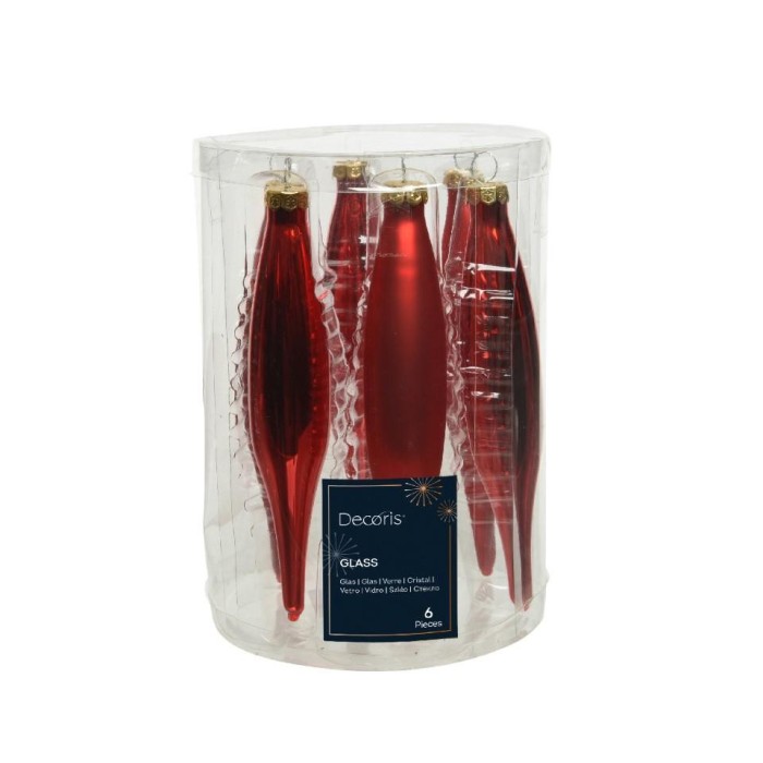 GOCCIA VETRO H. 15CM. ROSSO ASSORTITO MATT LUCIDO